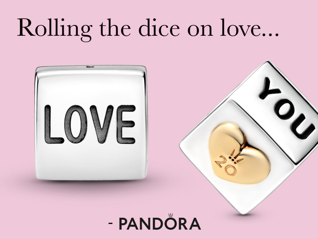 Pandora love hot sale dice charm